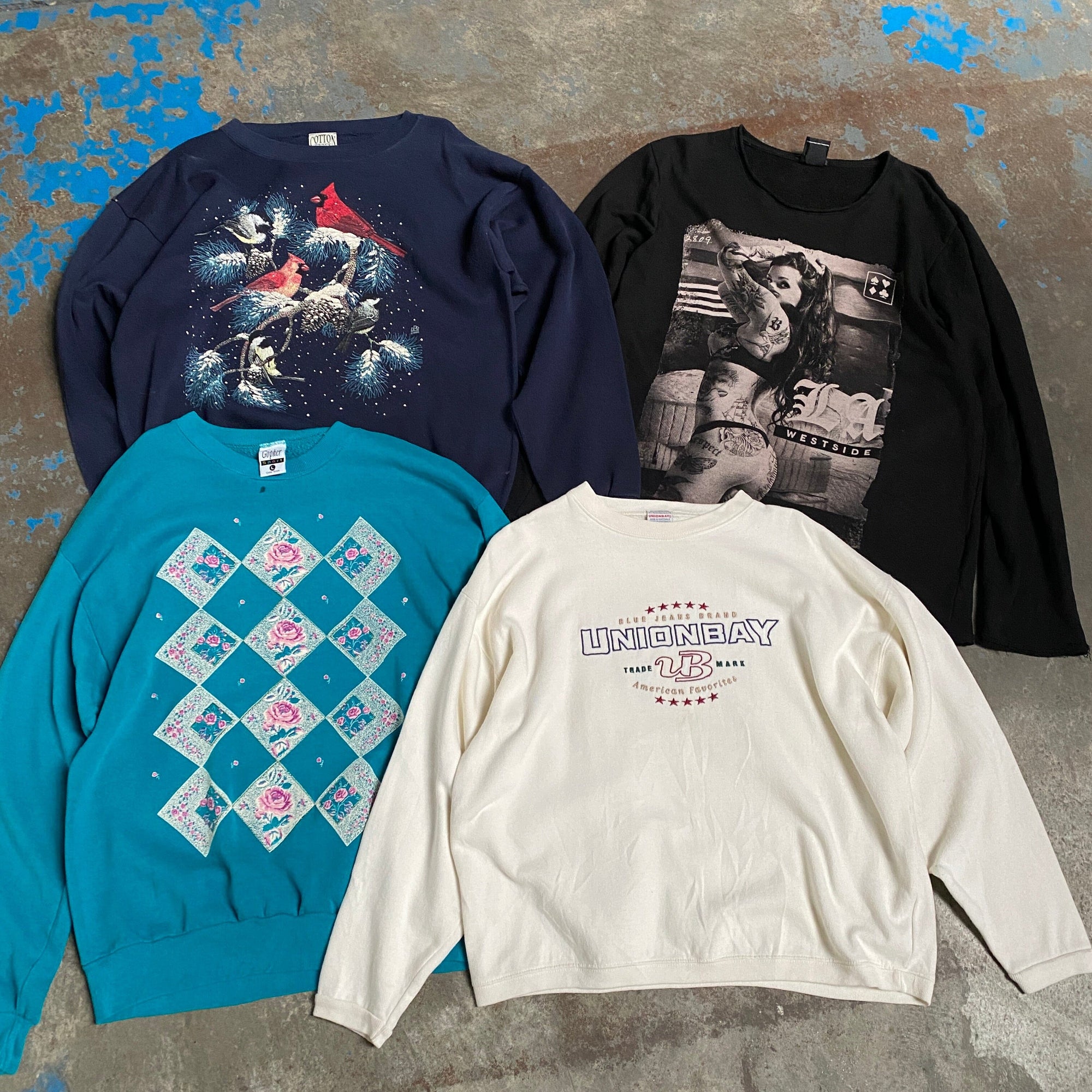 Graphic/Embroidered Sweatshirts Northern Pole Vintage Wholesale 