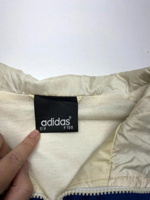 Vintage Adidas 90s Colourblock Track Jacket – Blue / Purple / Cream – Size D9 (Large)