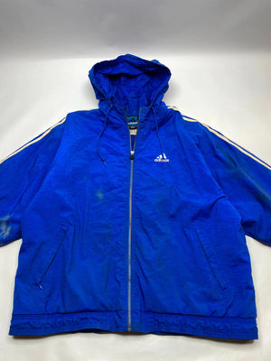 Adidas Blue Hooded Windbreaker Jacket
