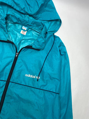 Adidas Men's Teal Windbreaker Jacket with Hood