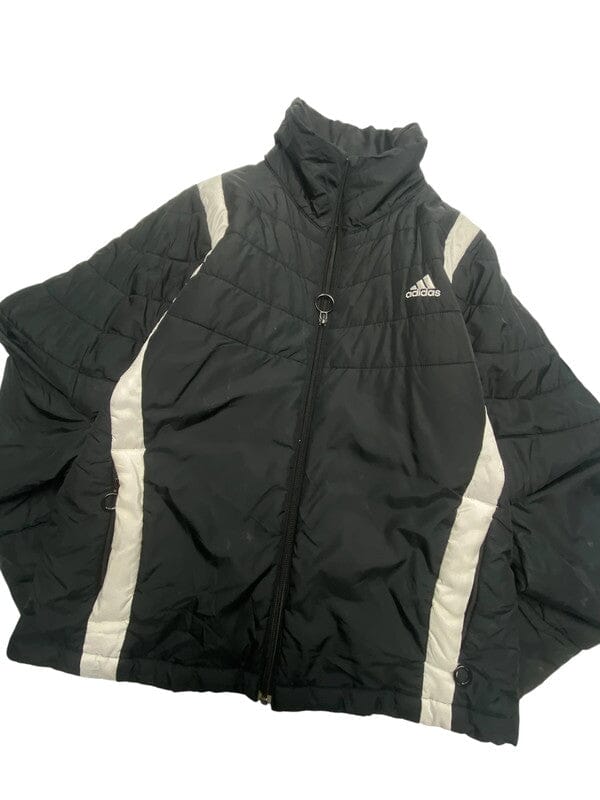 00s Black Adidas Puffer Jacket Men's Small Northern Pole Vintage Wholesale 