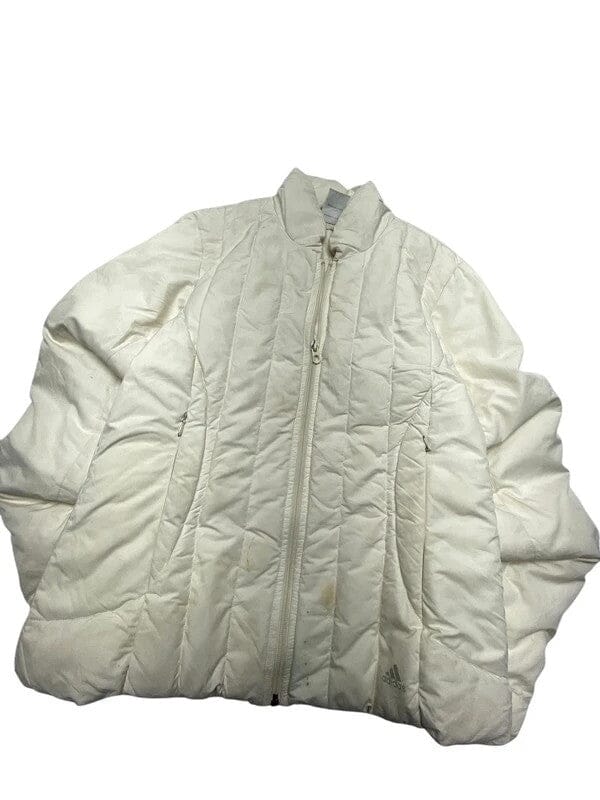 00s Cream Adidas Puffer Jacket Women's Medium Northern Pole Vintage Wholesale 