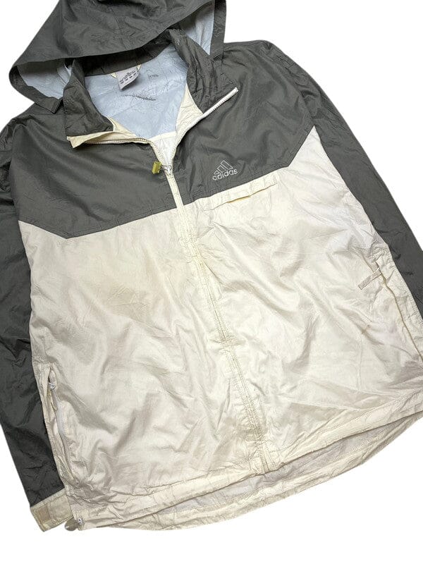 00s Cream-Grey Adidas Windbreaker Men's Medium Northern Pole Vintage Wholesale 