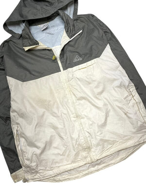 00s Cream-Grey Adidas Windbreaker Men's Medium Northern Pole Vintage Wholesale 