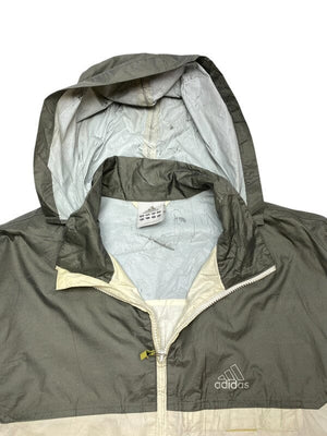 00s Cream-Grey Adidas Windbreaker Men's Medium Northern Pole Vintage Wholesale 