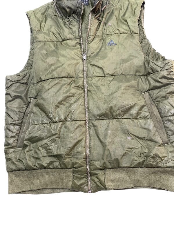 00s Dark Green Adidas Puffer Gilet Men's Large Northern Pole Vintage Wholesale 