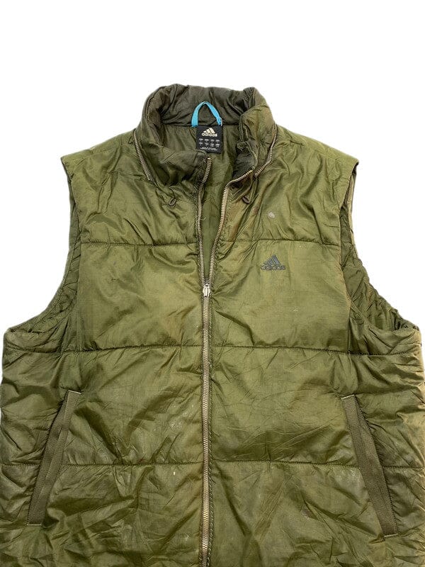 00s Dark Green Adidas Puffer Gilet Men's Large Northern Pole Vintage Wholesale 