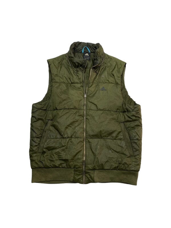 00s Dark Green Adidas Puffer Gilet Men's Large Northern Pole Vintage Wholesale 