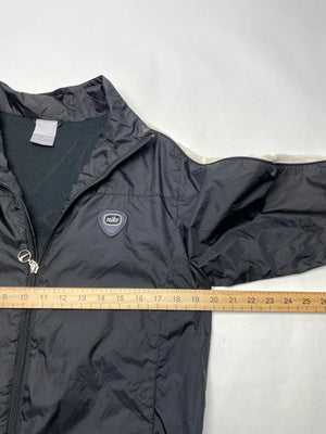 Nike Men's Black Windbreaker Jacket with White Stripe Detail