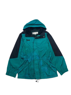 Turquoise and Black Columbia Raincoat Men's Medium
