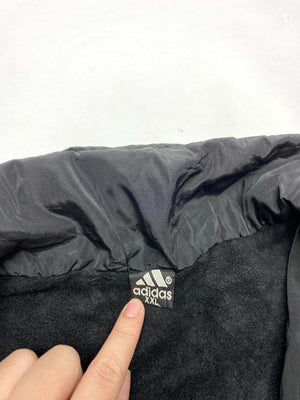 Adidas Black 3-Stripes Puffer Windbreaker Jacket