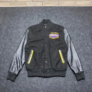 Black Cheer Power Varsity Jacket Men's Small