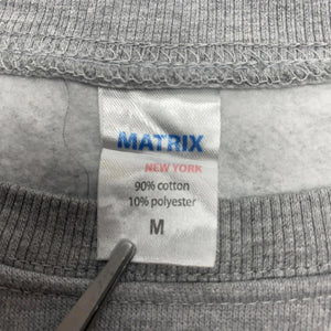 Grey Matrix Embroidery Sweatshirt Men's Medium