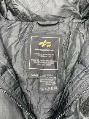 Alpha Industries Black Hooded Puffer Jacket – Size L
