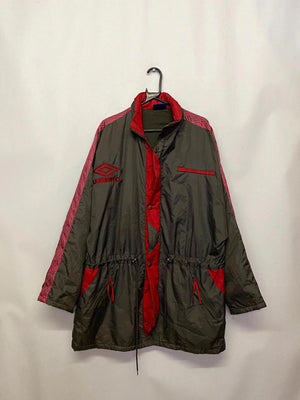 Vintage Umbro Red & Grey Oversized Football Jacket
