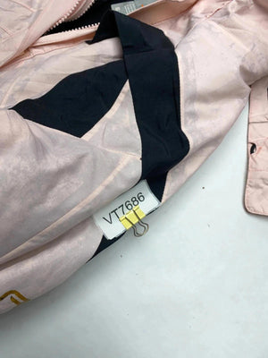 Women's Utility Jacket with Hood - Light Pink and Black