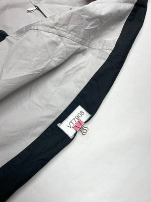 Adidas Light Grey & Black Full-Zip Windbreaker Jacket (Men’s L)