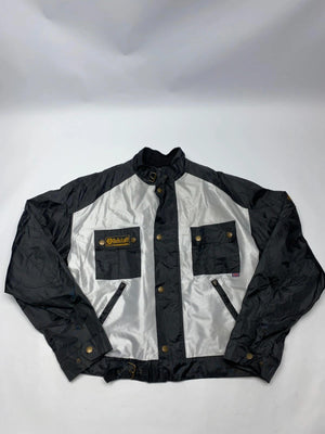 Belstaff Two-Tone Black & Silver Quilted Biker Jacket