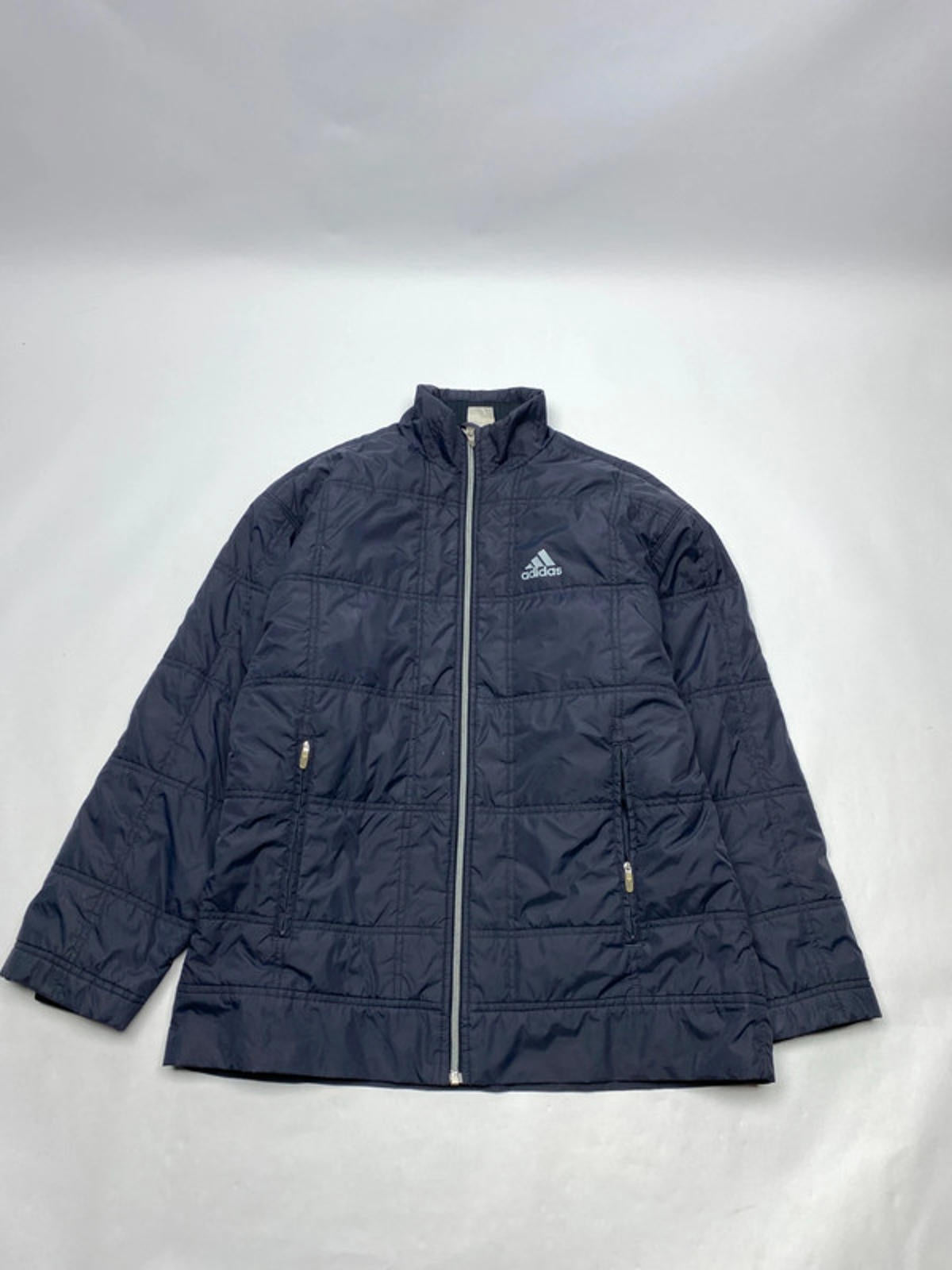 Adidas Men's Navy Puffer Jacket with Full Zip