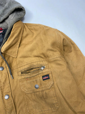 Dickies Brown Canvas Work Jacket with Grey Hood