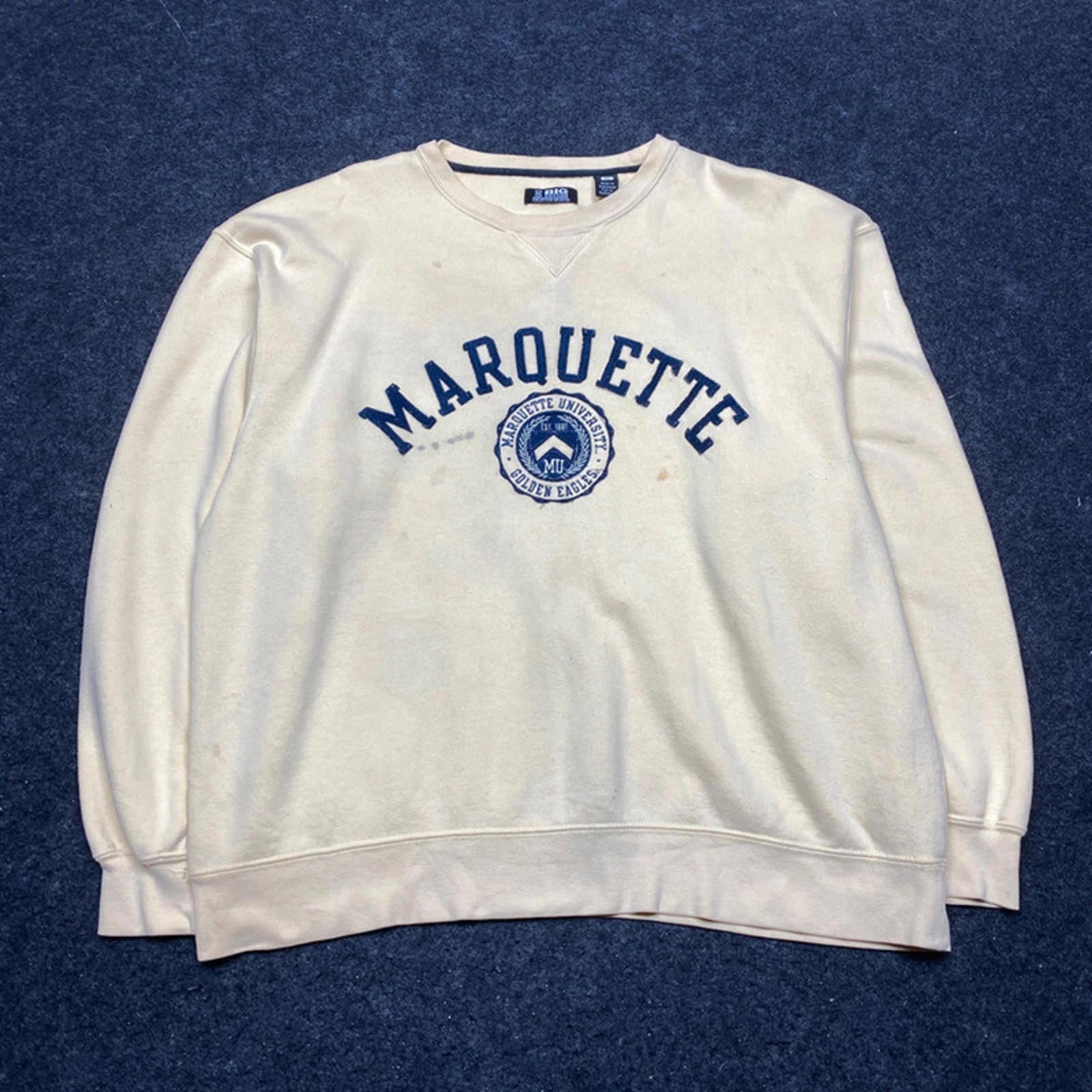 Cream Big Cotton Sweatshirt Men's XL