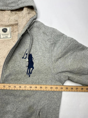Blu Star Grey Sherpa-Lined Zip-Up Hoodie (Men’s XXXL)