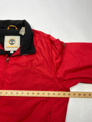 Timberland Men's Red Utility Jacket with Black Collar