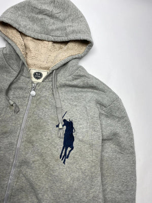 Blu Star Grey Sherpa-Lined Zip-Up Hoodie (Men’s XXXL)