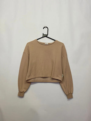 Chelsea Peers Beige Cropped Fleece Sweatshirt