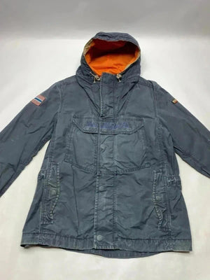 Napapijri Geographic Hooded Jacket Blue Orange Lining