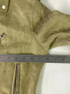 Lulu Love Women's Olive Green Suede Biker Jacket Size L