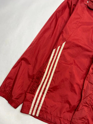 Adidas Vintage Red Windbreaker Jacket with 3-Stripes (Men’s L)