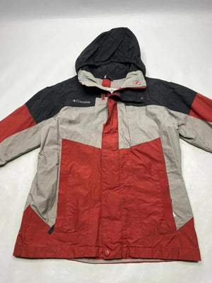 Columbia Hooded Waterproof Jacket Red Grey – Youth 14–16