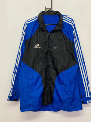 Adidas Black & Blue 3-Stripes Full-Zip Windbreaker Jacket