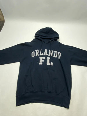 Orlando FL Hoodie Navy Blue Pullover Sweatshirt Size L