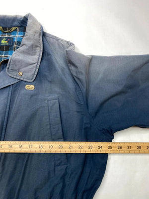 Vintage Lacoste Blue Waxed Jacket with Tartan Lining