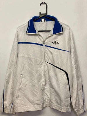 Umbro Men's White and Blue Lightweight Track Jacket