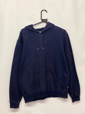 Puma Navy Blue Embossed Logo Hoodie Size M