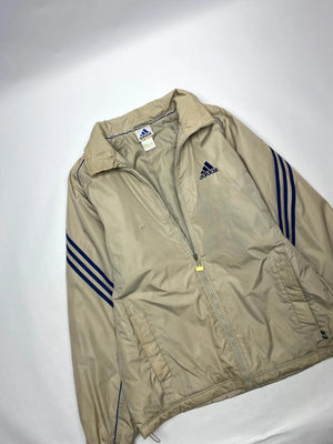 Adidas Vintage Beige 3-Stripes Windbreaker Jacket