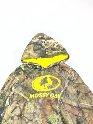 Mossy Oak Camo Hoodie Neon Lined Outdoor Hunting Streetwear