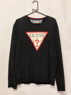 GUESS Los Angeles Black Triangle Logo Sweatshirt Size S
