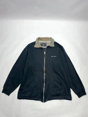 Champion USA Full Zip Sweatshirt – Vintage 90s – Black/Grey – Size S  📏 Size