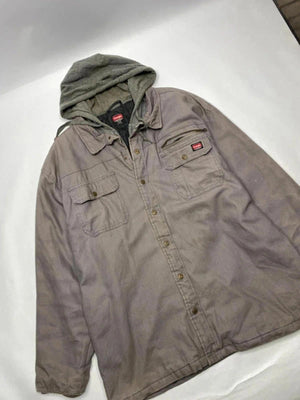 Wrangler Workwear Hooded Jacket – Brown/Grey – Men’s 2XL