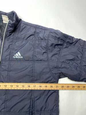 Adidas Men's Navy Puffer Jacket with Full Zip
