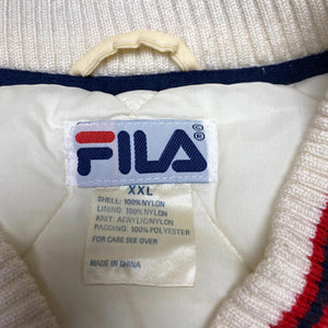 White FILA Varsity Jacket Men's XXL