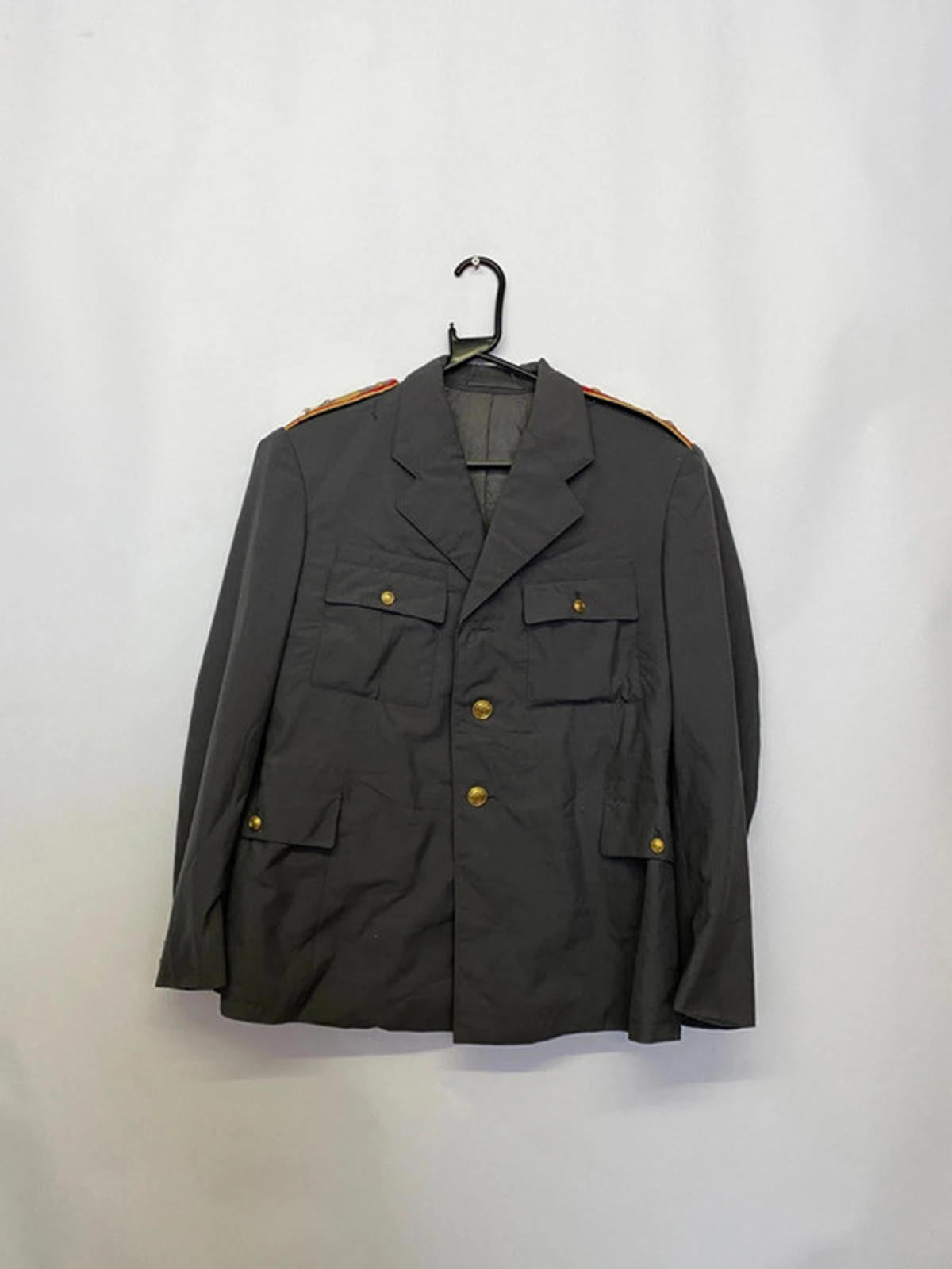 Vintage Soviet Military Jacket – Grey with Shoulder Epaulettes