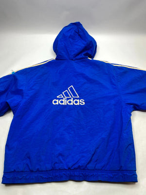 Adidas Blue Hooded Windbreaker Jacket