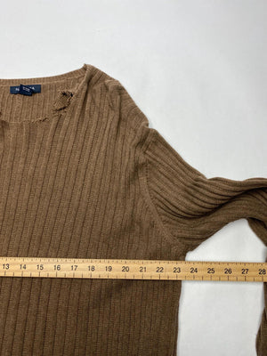 Nautica Brown Ribbed Knit Jumper (Men’s L)
