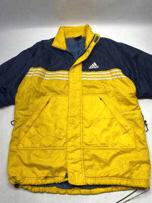 Vintage 90s Adidas Yellow & Navy Puffer / Ski Jacket