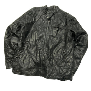 Black Leather Jacket Men's Large